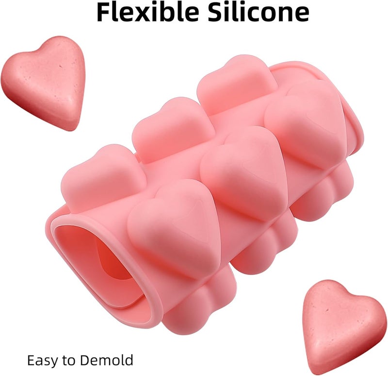EDUEE Heart Chocolate Molds Valentine's Candy Molds 3 pcs Silicone Heart Mold for Resin Jelly Ice Cube Cupcake Cake Topper Decoration - Image 4